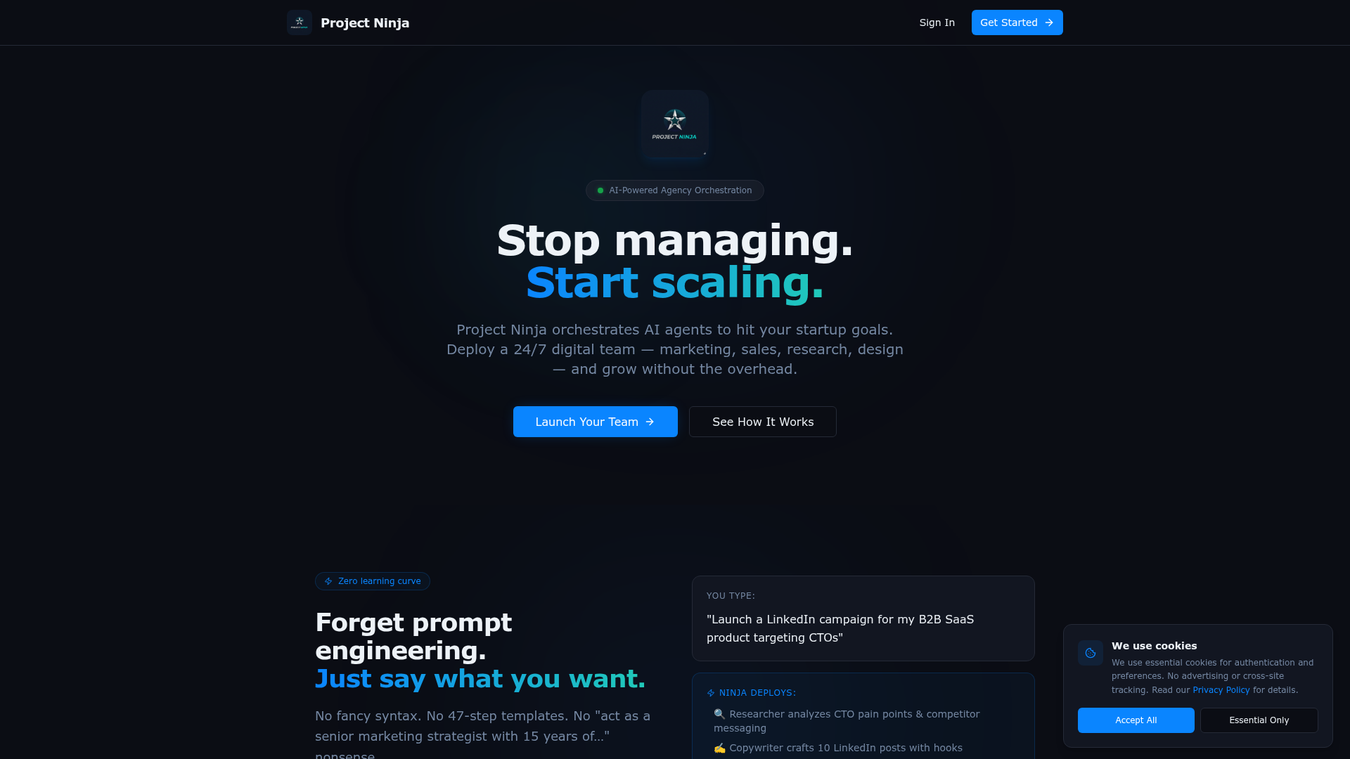 Project Ninja — AI-powered agency orchestration.